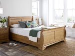 Bordeaux Oak Wooden Sleigh Bed