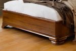 Manoir Socle Bed cherry wood close up