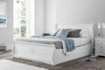 Marseille White Wooden Ottoman Storage - Sleigh Bed Frame