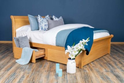 Mayfair Oak Storage Sleigh Bed