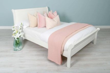 Mayfair White Wooden Sleigh Bed
