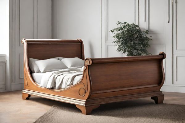 king size wooden sleigh beds