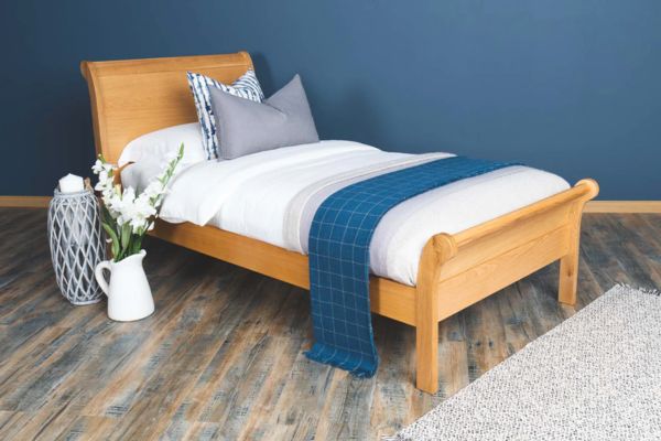 single size wooden sleigh beds