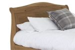 Vida Living Carmen Oak Sleigh Bed curved headboard