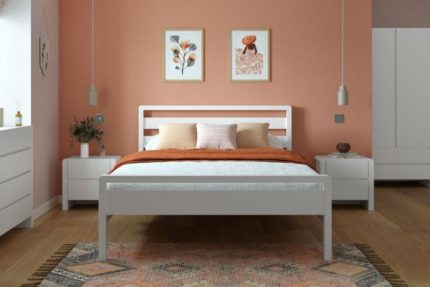 Hip Hop Wooden Bed Frame white