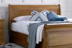 Toulon Oak Finish Wooden Sleigh Bed double size