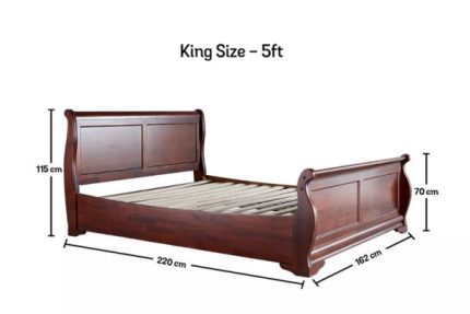 Toulouse Wooden Sleigh Bed size and dimensions