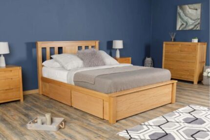 Wimbledon Solid Natural Oak Storage Bed Frame