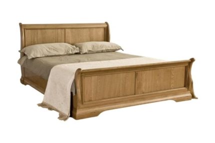 French Solid Oak Sleigh Bed