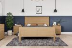 Quadrant Wooden Bed Frame with ash finish