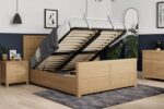 Quadrant Wooden Ottoman Bed Frame with storage